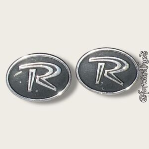 Vintage Oval Silver Tone Hickok “R” Cufflinks